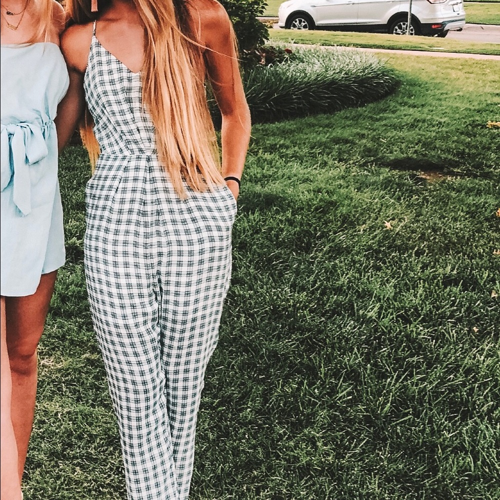 Checked jumpsuit!